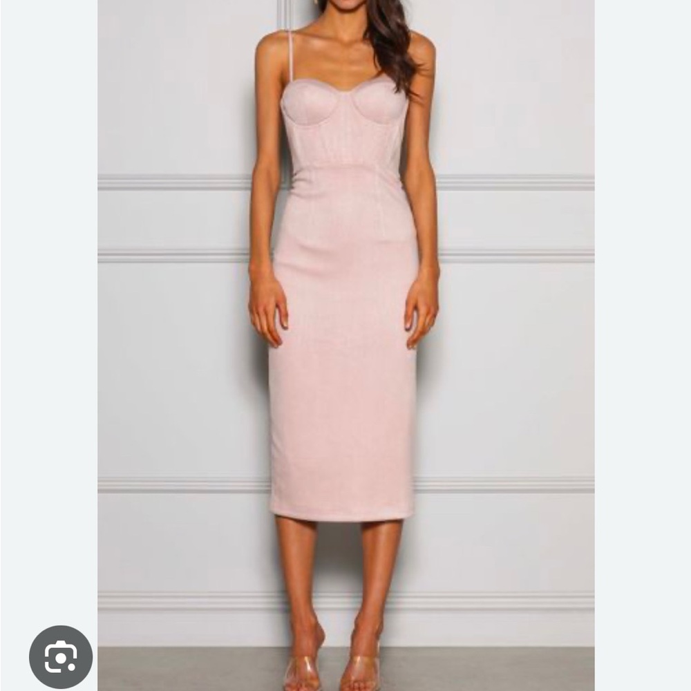 Elle Zeitoune Blush Suede Dress